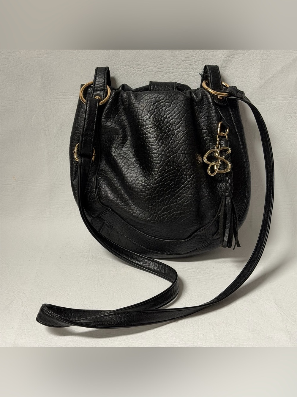 Jessica Simpson pebbled faux leather hobo crossbody bag